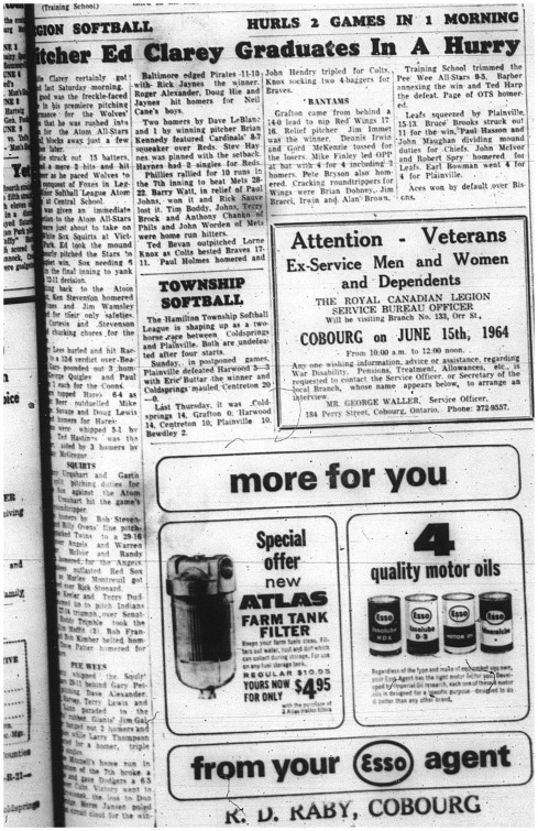 1964-06-03 Softball - Boys - Legion Softball - Ed Clarey