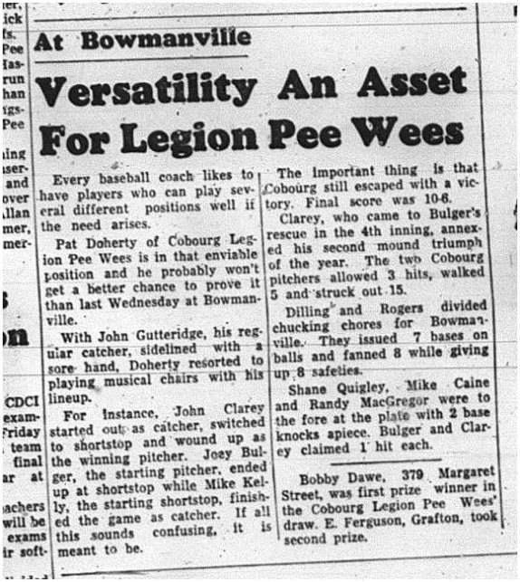 1964-06-10 Baseball - Boys - Legion Peewees