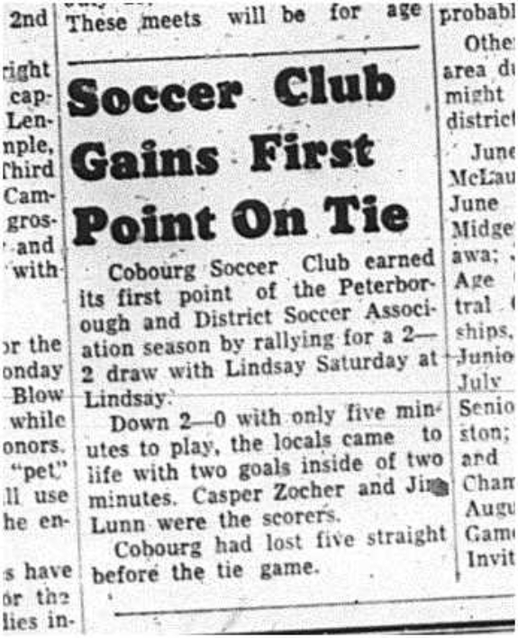 1964-06-10 Soccer - Mens - Lindsay VS. Cobourg