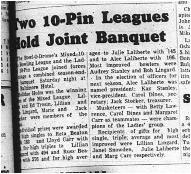 1964-06-17 Bowling - Mixed - 10-Pin