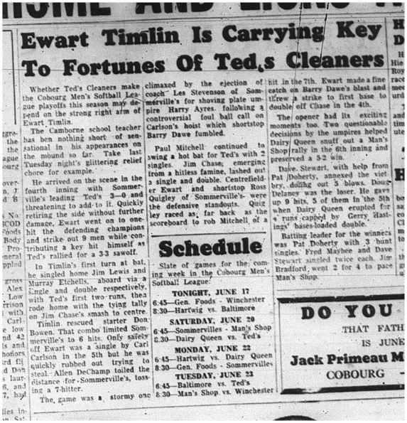 1964-06-17 Softball - Mens - League Playoffs