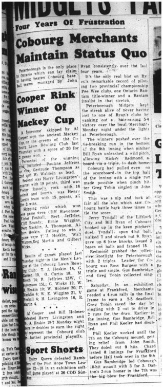 1964-06-24 Baseball - Mens - Cobourg Merchants