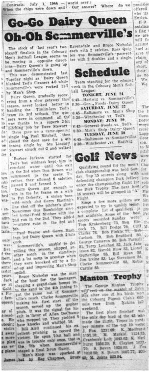 1964-06-24 Softball - Mens - Dairy Queen - Sommervilles