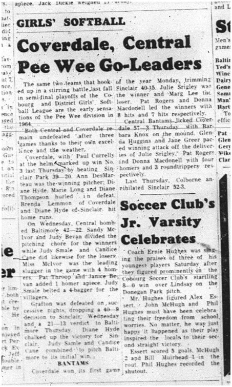 1964-07-01 Softball - Girls - Peewee Division