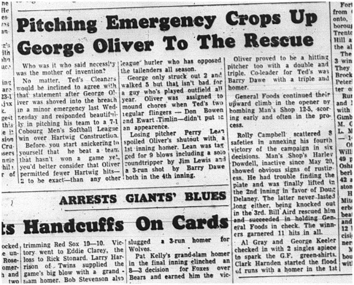 1964-07-08 Softball - Mens - Teds Cleaners