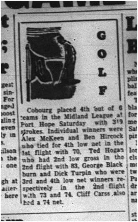 1964-07-15 Golf - Mens - Midland League - Cobourg
