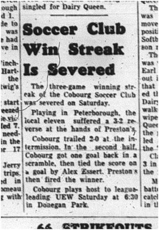 1964-07-15 Soccer - Mens - Cobourg Vs. Peterborough