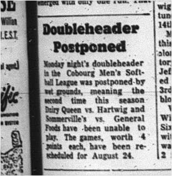 1964-07-15 Softball - Mens - Doubleheader - Cobourg