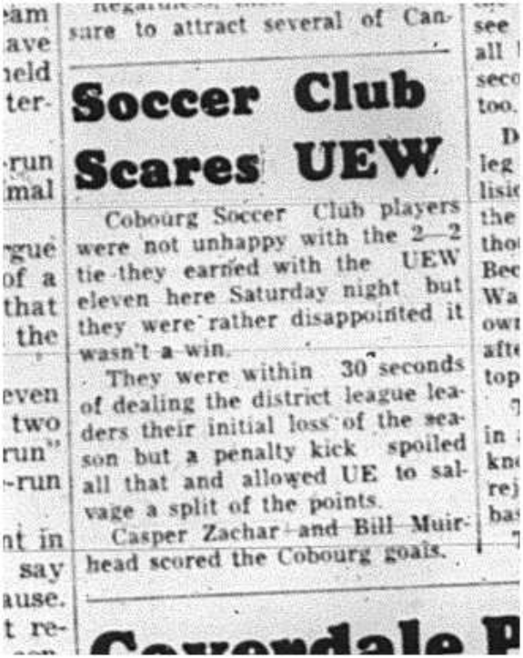 1964-07-22 Soccer - Mens - Cobourg Soccer Club