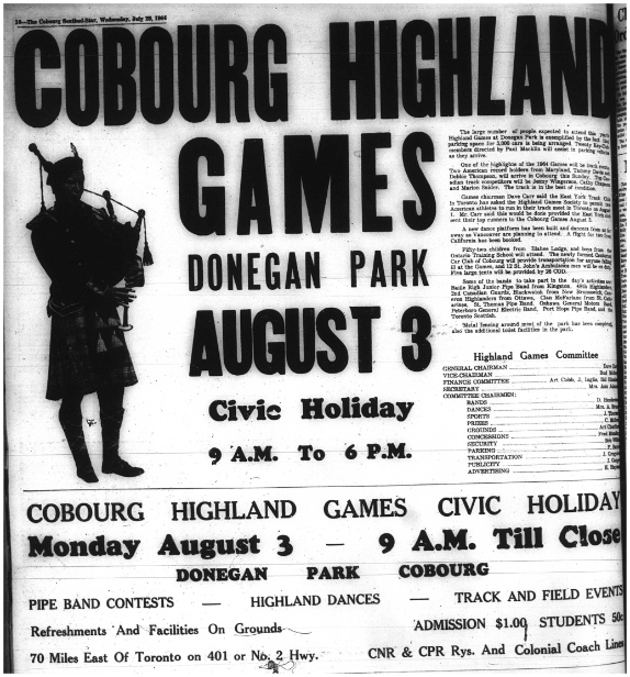 1964-07-29 Highland Games -Cobourg Highland Dance & Games