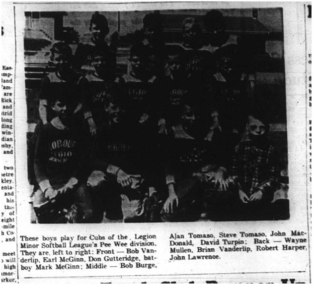 1964-07-29 Softball - Boys - Cobourg Minor Softball  League Peewees