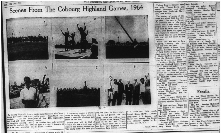 1964-08-12  Highland Games -Cobourg Highland Dance - Pictures - Results