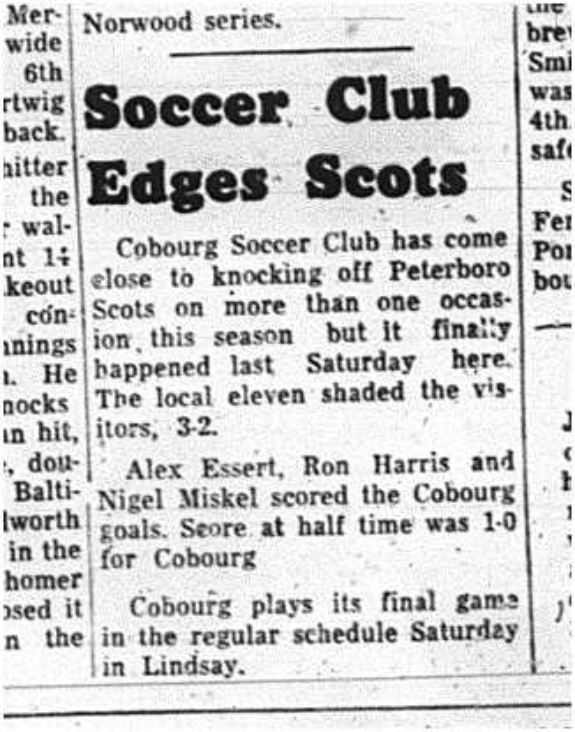 1964-08-12 Soccer - Mens - Cobourg Vs. Peterborough