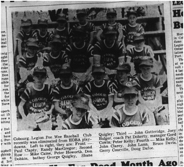 1964-08-26 Basball - Boys - Cobourg Legion Peewee Baseball Club - Picture