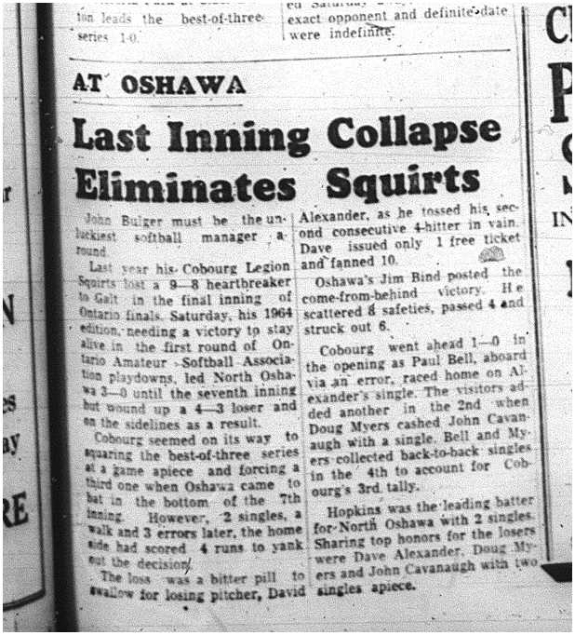 1964-08-26 Softball - Boys - Cobourg Legion Squirts Vs. Oshawa