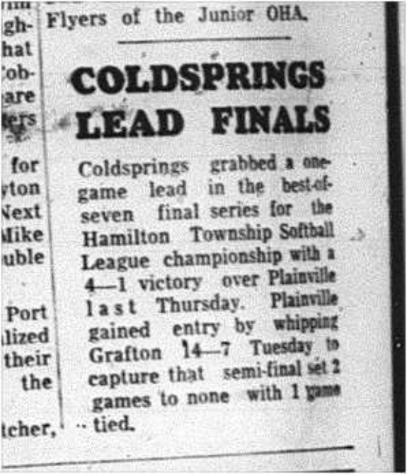 1964-08-26 Softball - Boys - Hamilton Township League