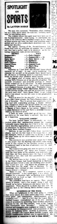 1964-09-02 Layton Dodge - Spotlight - Mens-Softball - Cobourg Mens Softball League