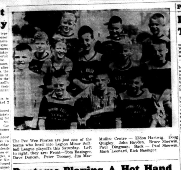 1964-09-02 Softball - Boys - Legion Minor League - Peewee Pirates - Team Picture