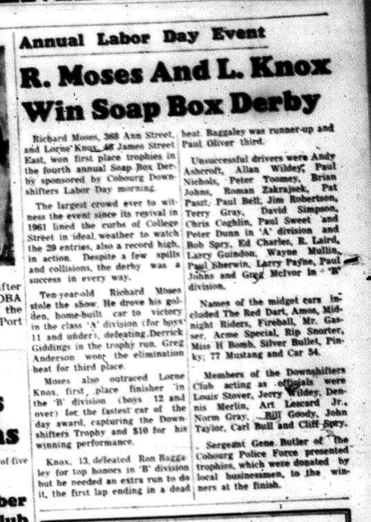 1964-09-09  Sports -Derby - Mens - Soap Box Derby - Richard Moses