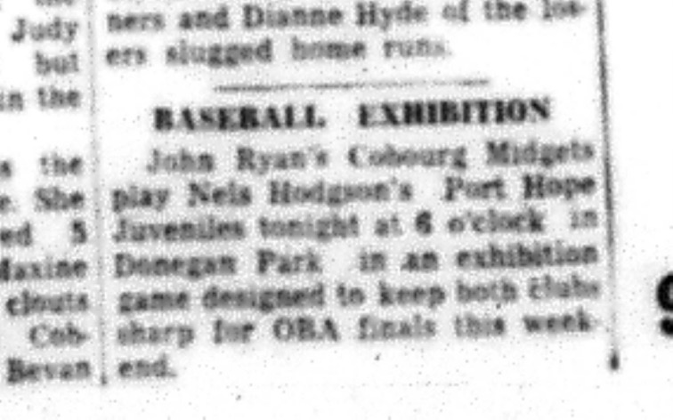 1964-09-23 Baseball - Boys - Cobourg Merchant Midgets Vs. Port Hope Juveniles - OBA Finals