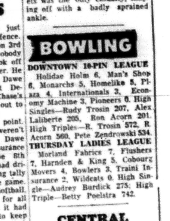1964-09-23 Bowling - Downtown 10-Pin League - Ladies League