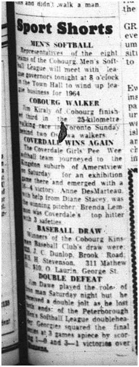 1964-09-30 Softball - Mens - Cobourg Mens League - Coverdale Girls Peewee Vs. Kingston - Cobourg Kinsmen Baseball Club