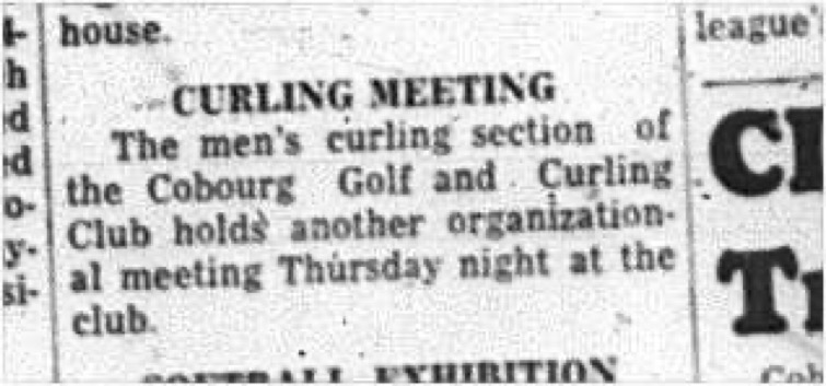 1964-10-07 Curling - Mens - Cobourg Golf and Curling Club - Meeting