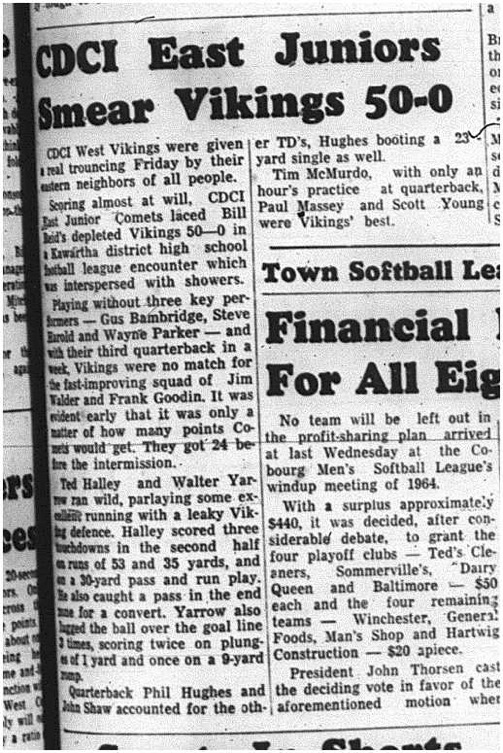 1964-10-07 School - Football - Boys - CDCI West Vikings Vs. CDCI East Junior Comets