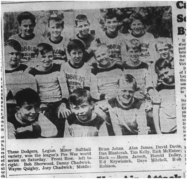 1964-10-07 Softball - Boys - Legion Minor Softball League - Dodgers - Peewee World Series - Team Picture