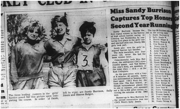 1964-10-14 School - Cross Country - Girls - Hanks Harrier - CDCI East - Sandy Burrison