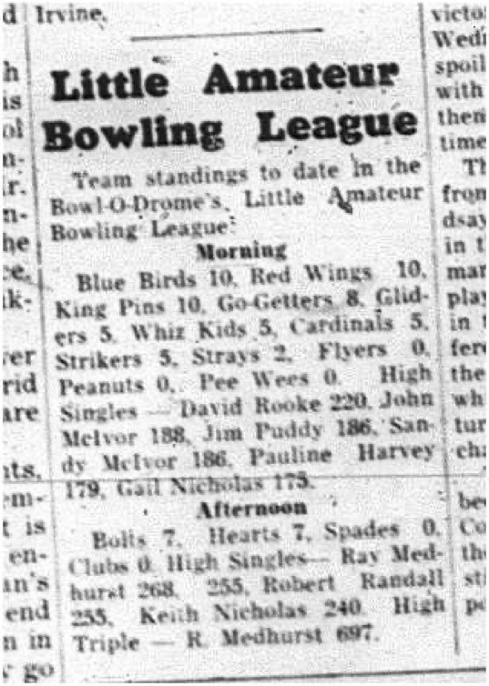 1964-10-21 Bowling - Mixed - Little Amateur Bowling League - Ralph Baker