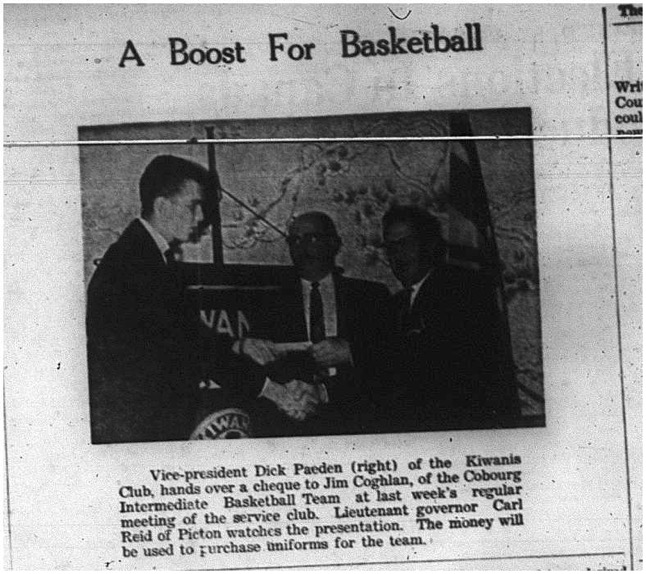 1964-10-28 Basketball - Boys - Cobourg Intermediate Basketball Team - Kiwanis