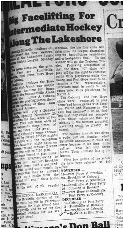 1964-10-28 Hockey - Boys - Lakeshore Intermediate Hockey League