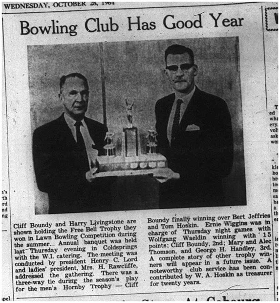 1964-10-28 Lawn Bowling - Mens - Free Bell Trophy - Annual Banquet