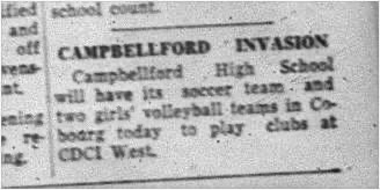 1964-10-28 School - Volleyball - Girls - Campbellford Vs. CDCI West