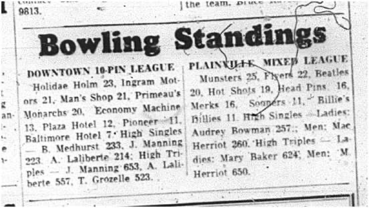 1964-11-04 Bowling - Mens - Downtown 10-Pin League
