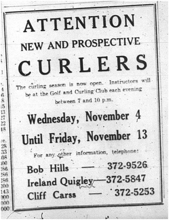 1964-11-04 Curling - Mens - Cobourg Golf and Curling Club