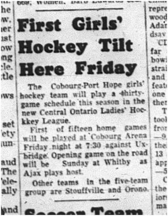 1964-11-04 Hockey - Girls - Cobourg-Port Hope Girl_s Hockey Team