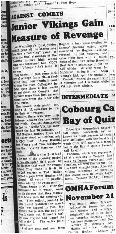 1964-11-04 School - Football - Boys - CDCI Junior Vikings Vs. Comets