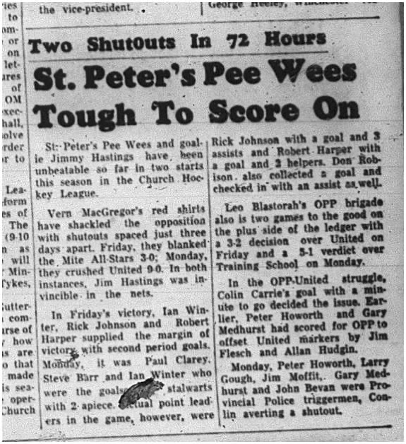 1964-11-11 Hockey - Boys - CCHL - St. Peters - Peewees