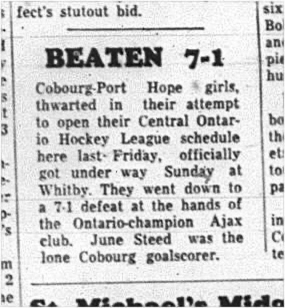 1964-11-11 Hockey - Girls - Cobourg-Port Hope Vs. Ajax