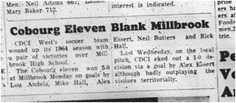 1964-11-11 School - Soccer - Boys - CDCI West Vs. Millbrook