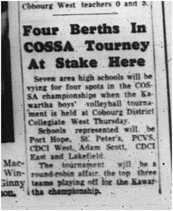 1964-11-11 School - Volleyball - Boys - COSSA