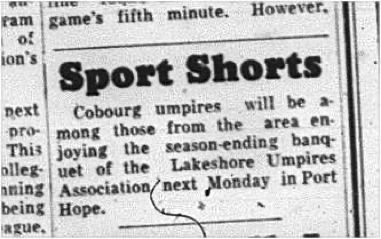 1964-11-11 Softball - Lakeshore Umpires Association