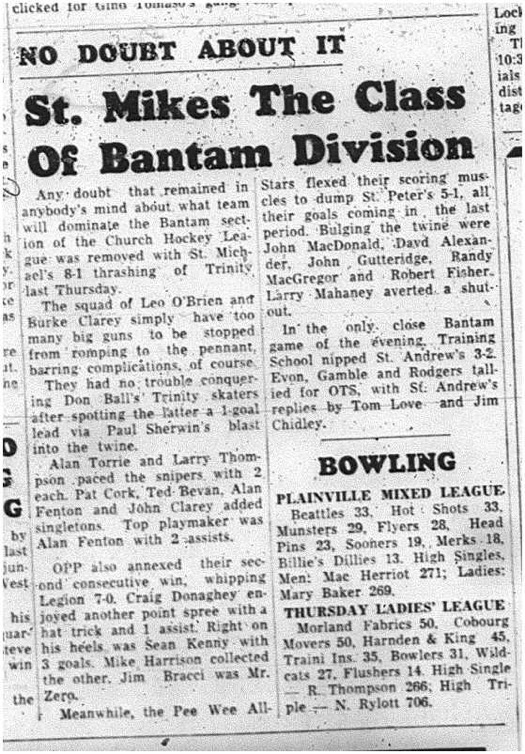 1964-11-18 Hockey - Boys - CCHL - St. Mikes - Bantam Division