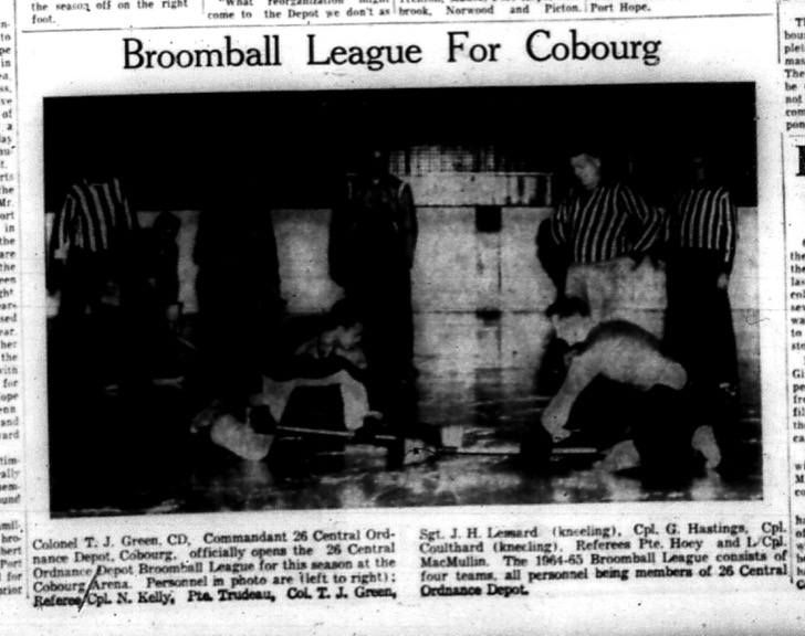 1964-11-25 Broomball - Boys - Central Ordance Depot Broomball League - Cobourg Arena