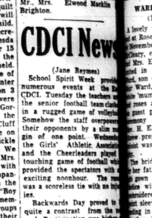 1964-11-25 School - Volleyball - Senior Football Team Vs. Teachers