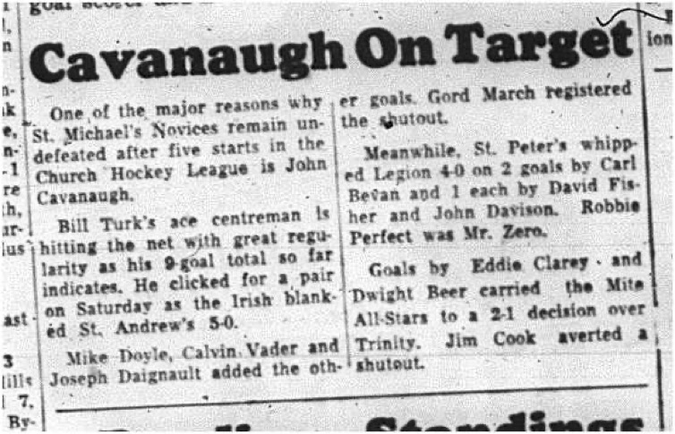 1964-12-09 Hockey - Boys - CCHL - St. Michaels - Novice - John Cavanaugh