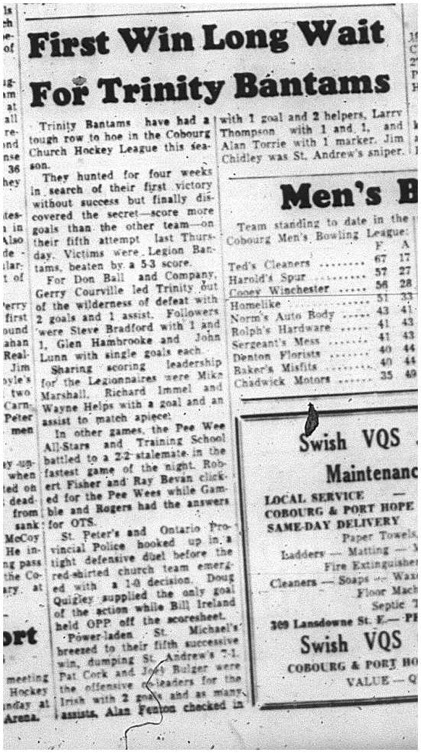 1964-12-09 Hockey - Boys - CCHL - Trinity Bantams