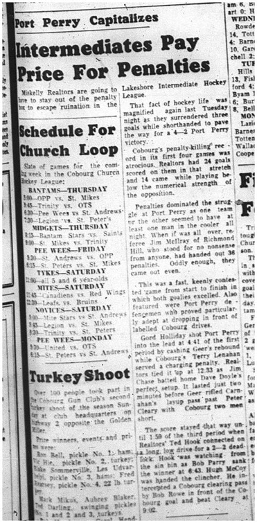 1964-12-09 Hockey - Boys - Lakeshore Intermediate Hockey League - Miskelly Realtors Vs. Port Perry